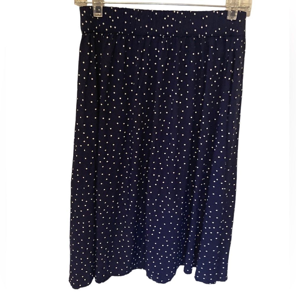 GAP Navy & White Polkadot Midi Skirt XS